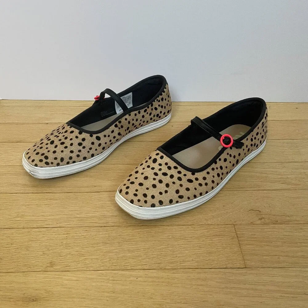 Keds mary jane flats - animal print on real cow hair fur Women's size 8.5 medium - Picture 5 of 7